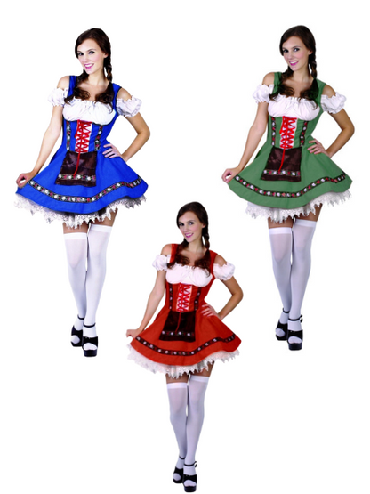 Oktoberfest dress RED / BLUE/ GREEN