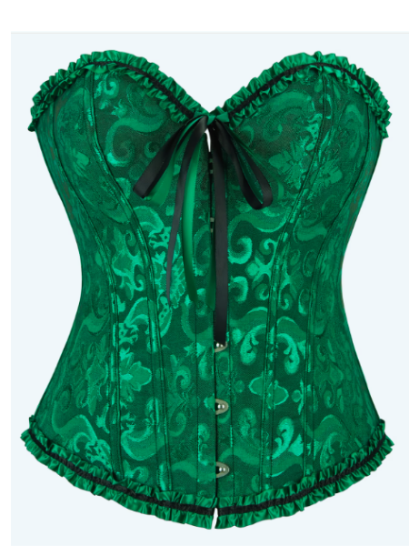 Green jaquard corset