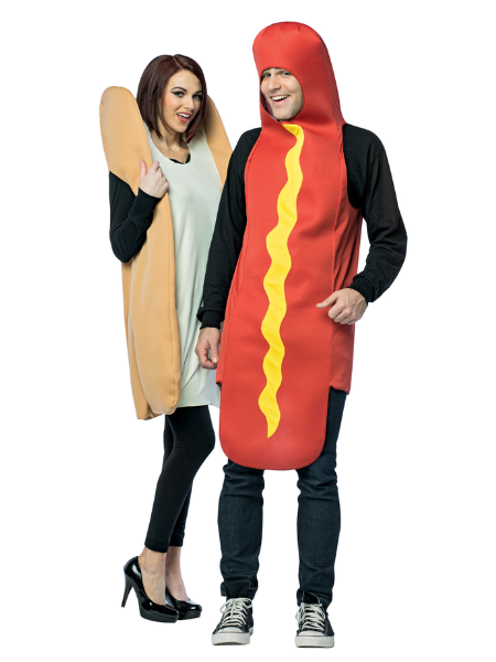 Adult Hot Dog & Bun Couple costume