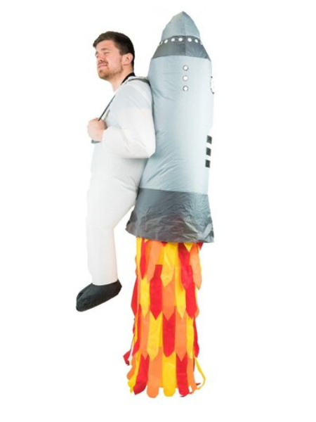 Inflatable lift me up jetpack costume