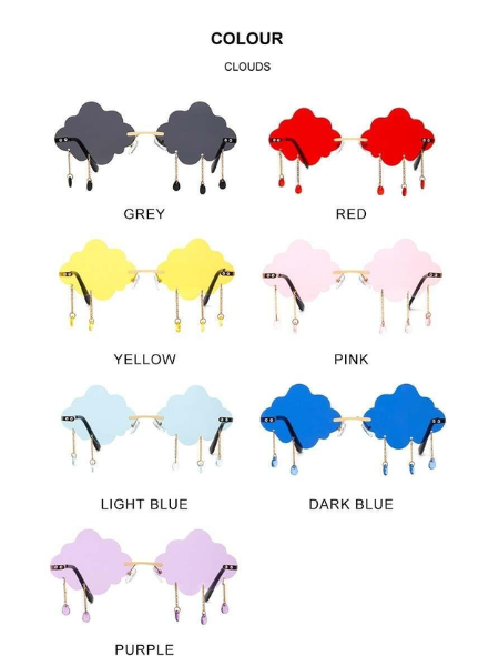 Rimless cloud drop glasses various colours
