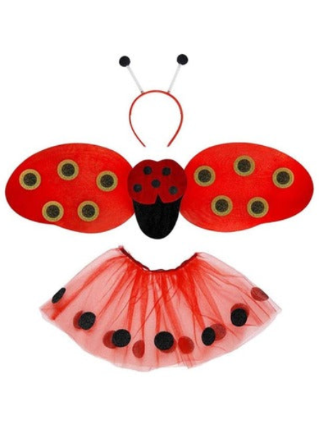 Ladybug Dress-Up Set (Tutu, Wings, Antennas) - Child