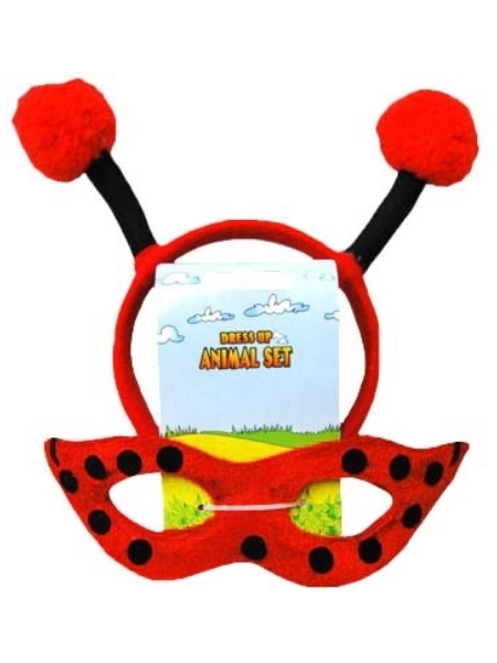lady bug headband and mask set