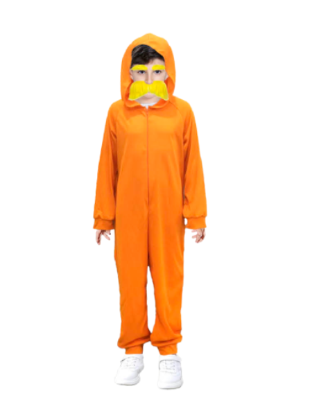 Orange hooded jumpsuit child Lorax