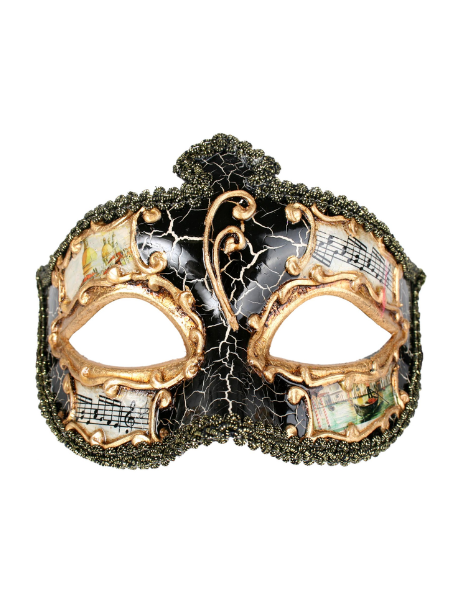 Music note detail Black and gold Masquarade