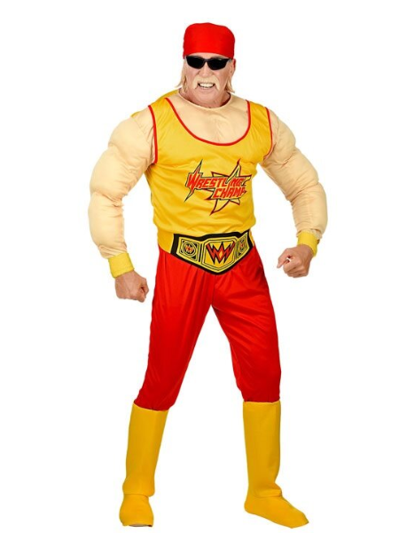 Wrestling Champ - Hulk Hogan Muscle Costume - Adult