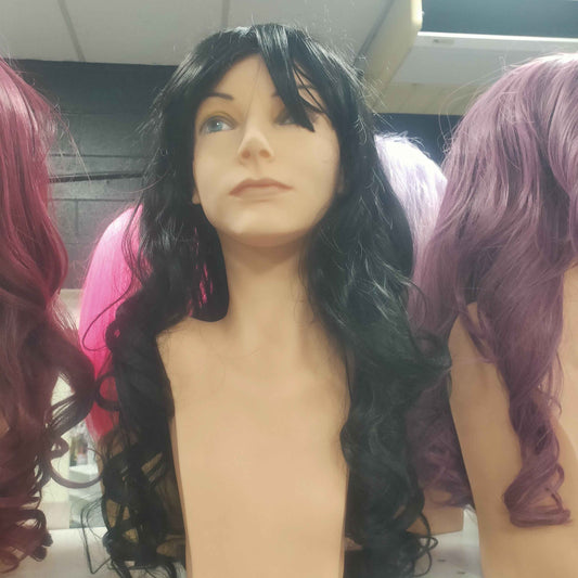 Isobella black stylable fibre wig