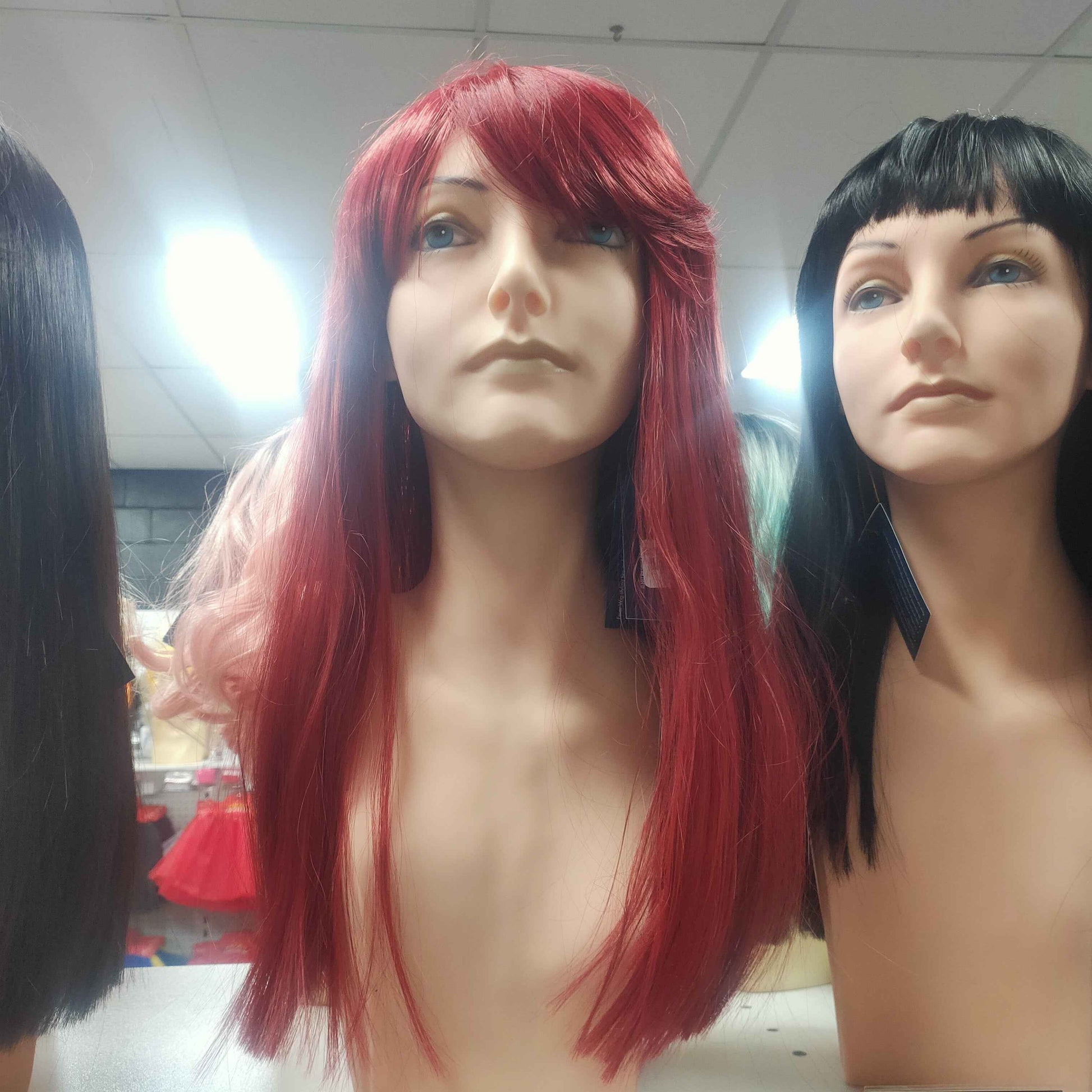 Alexia red stylable fibre wig