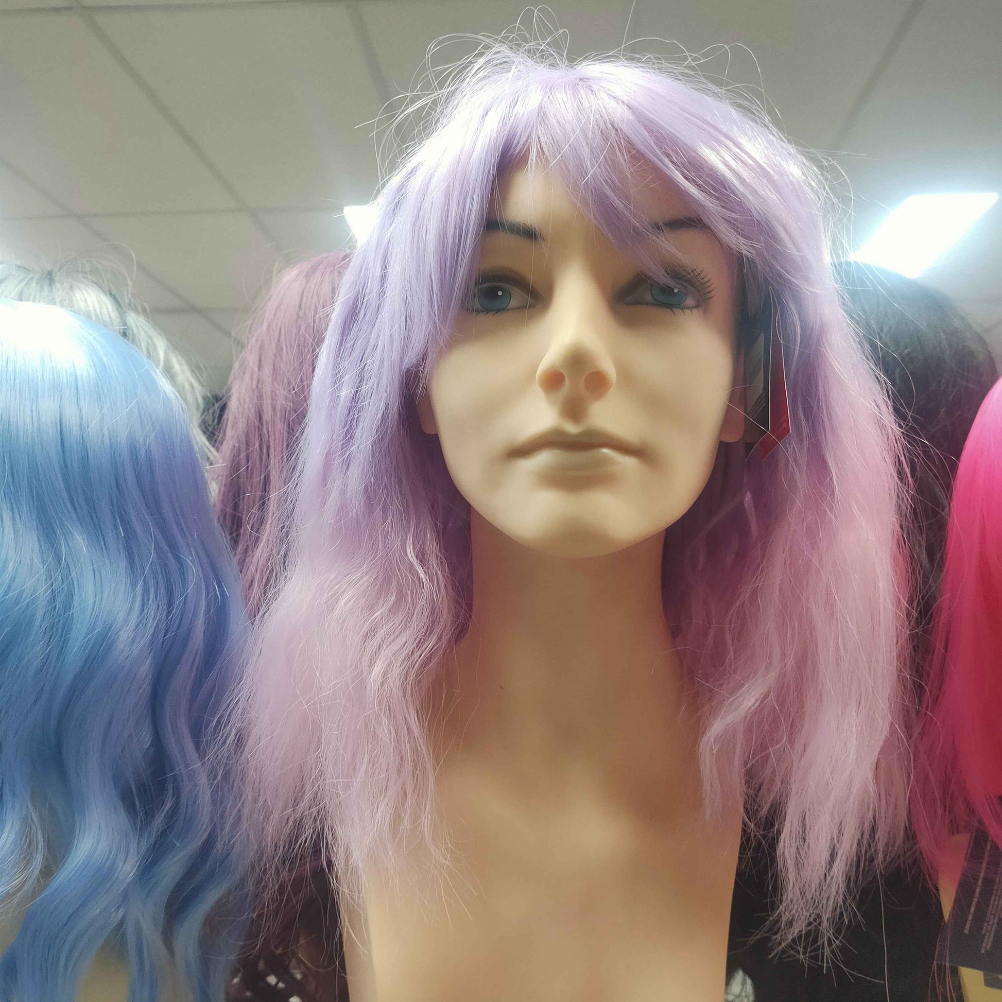 Trash goddess dusty pink purple short curable wig