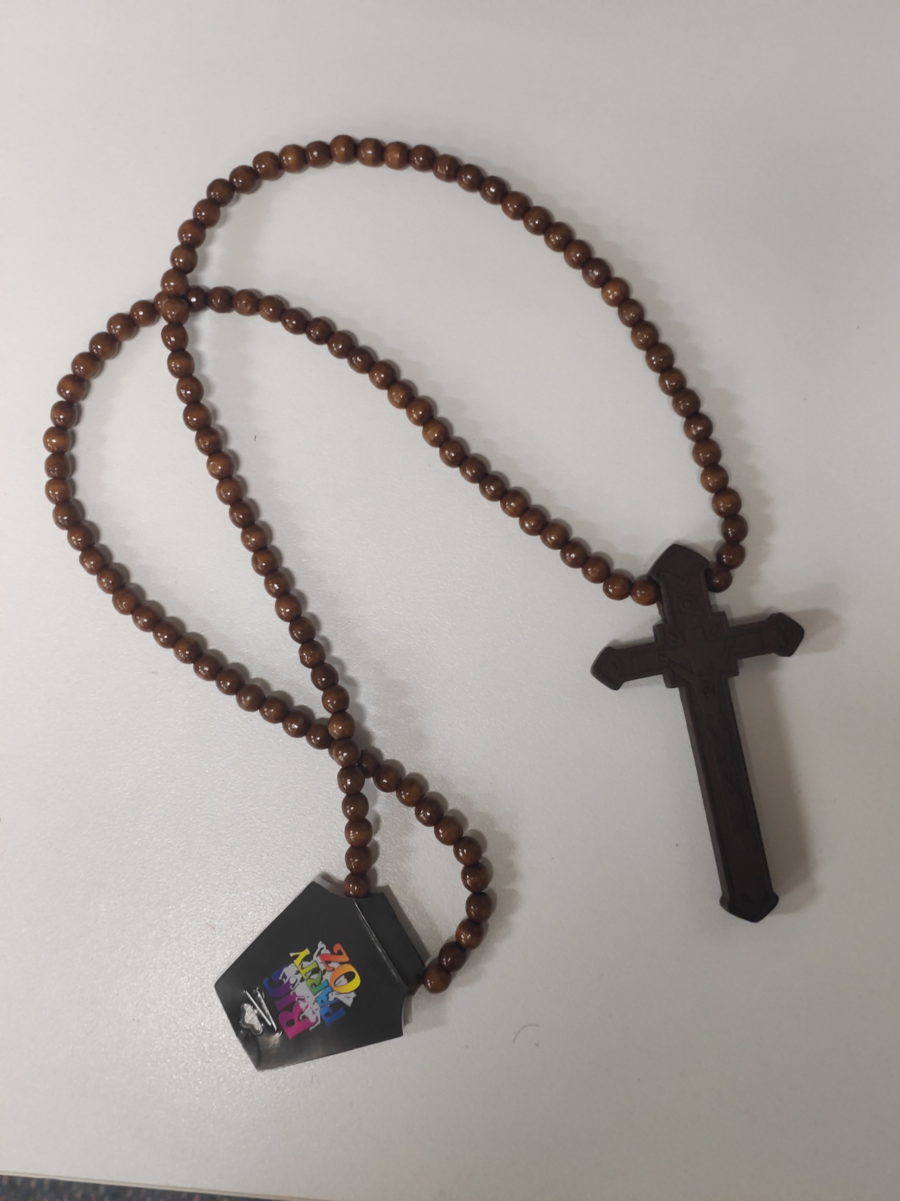 Rosary beads with wooden cross nun / pope