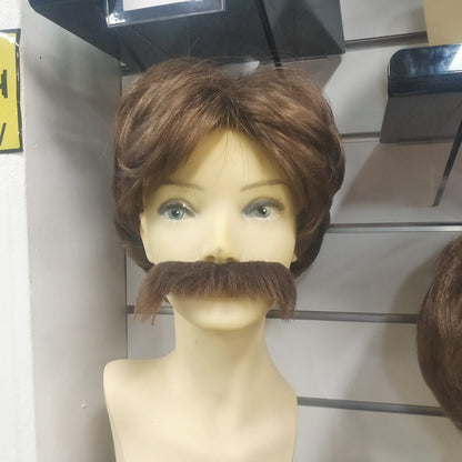 Newsreader inspired wig and Mo