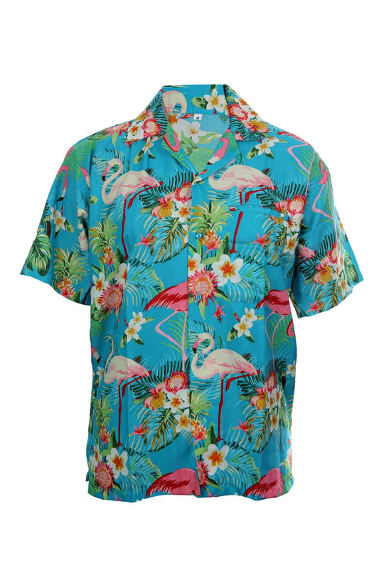 Hawaiian shirts blue with birds