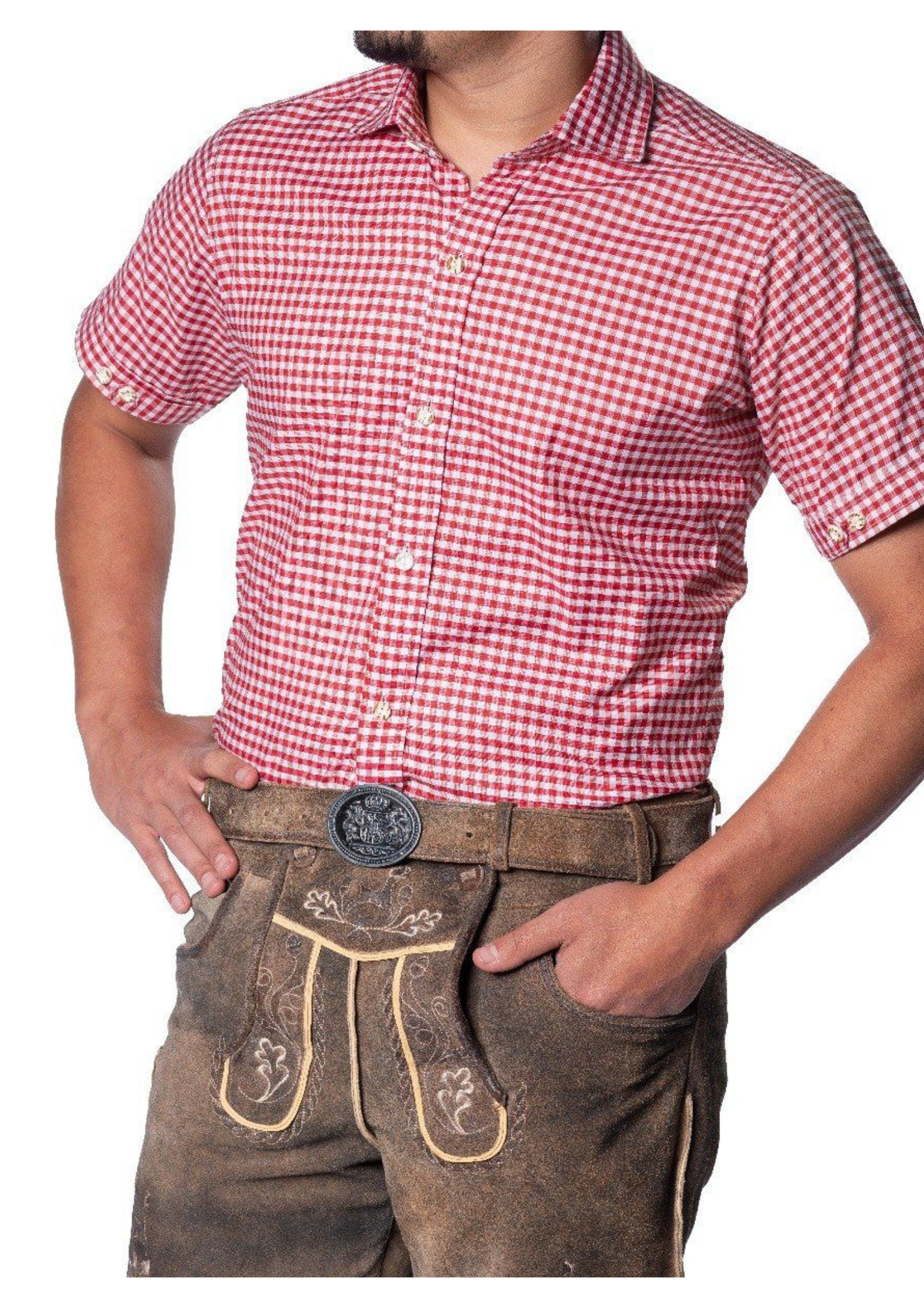 Oktoberfest Red Leopold Short Sleeve Shirt - Adult