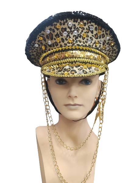 Leopard print festival bling hat