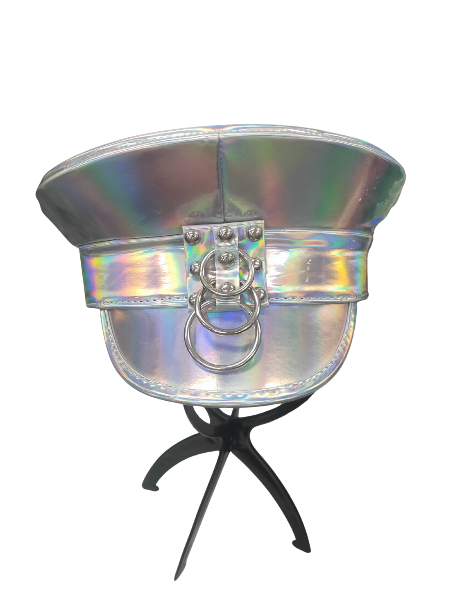 Silver iridescent festival hat