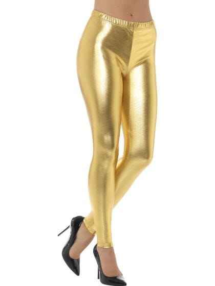 Metallic Disco Leggings, Gold