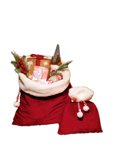 Velvet like Santa sack Gift bag