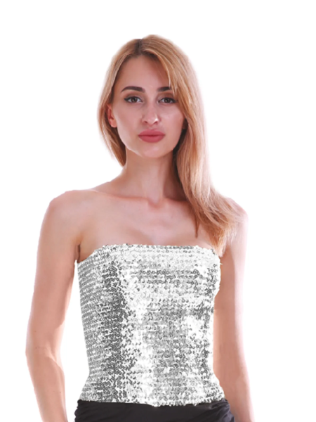 Silver Sequin Bandau top