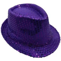 Sequin Trilby / Fedora Hat various colours