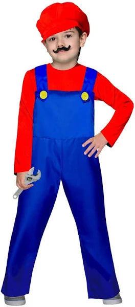Mario or Luigi plumber costume child