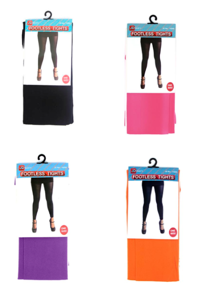 Plain colour footless tights