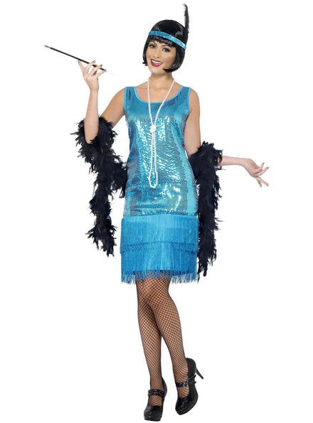Flirty Flapper sequin blue dress