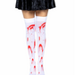 Bloody Zombie Thigh Highs WHITE/RED